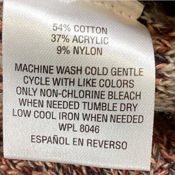 Style & Co BOHO Fringed Open Cardigan Sweater Sz M Cotton Blend #49N - Picture 7 of 7